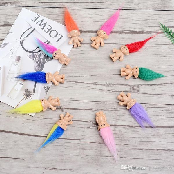 

colorful hair troll doll family members daddy mummy baby boy girl leprocauns dam trolls toy gifts happy love family