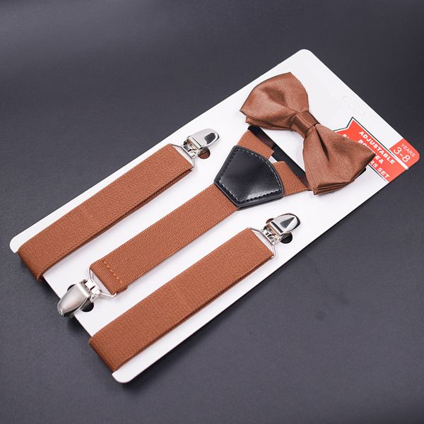 

2019 new brand children 3 clips strap boys and girls bow tie set children's three clip fan set hanging pants, Black;white