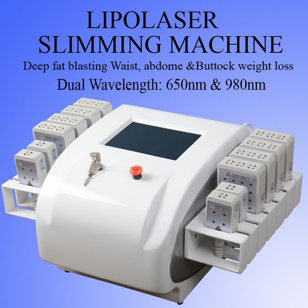 

laser therapy fat burning weight loss machine lipolaser slimming machine with dual wavelength 650nm 980nm solon use, Black