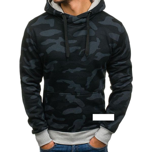 

2019 hoodie men camouflage printing hip hop sweatshirt mens hoodies autumn cotton pullover tracksuit sweat coat casual, Black
