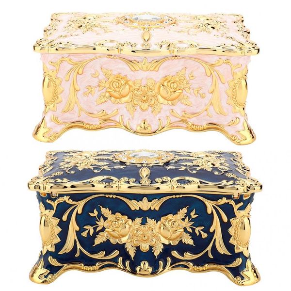 

европейские эмаль цинковый сплав для хранения кольца серьги treasure box клей домашнее украшение часы коробка подарка часы организатор, Black;blue