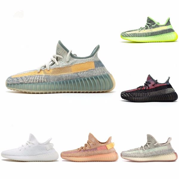 

new v2 kanye west yecheil yeezreel v2 static reflective mens running shoes butter white zebra men women shoe sports sneakers, Black