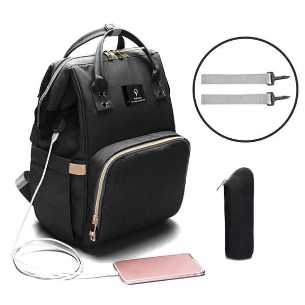 

usb interface mummy maternity diaper bag mom backpack large capacity baby designer nursing bag travel backpack for baby care mx190727
