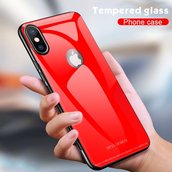 

for iphone 11 pro max phone case tempered glass case soft tpu all-inclusive phone shell simple solid color for iphone 7 8 case