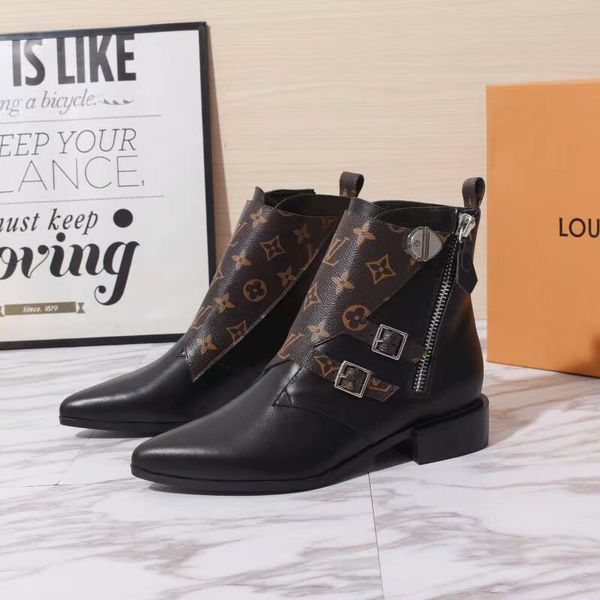 

2019 Новый Дизайнер Женщин Сапоги Лодыжки Jumble Черный Коричневый Замша Кожаные Боти