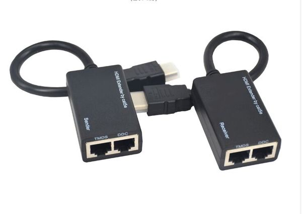 

Hdmi cable extender 2pc et hdmi over rj45 cat5e cat6 cable lan ethernet balun extender repeater 1080p 3d 30m