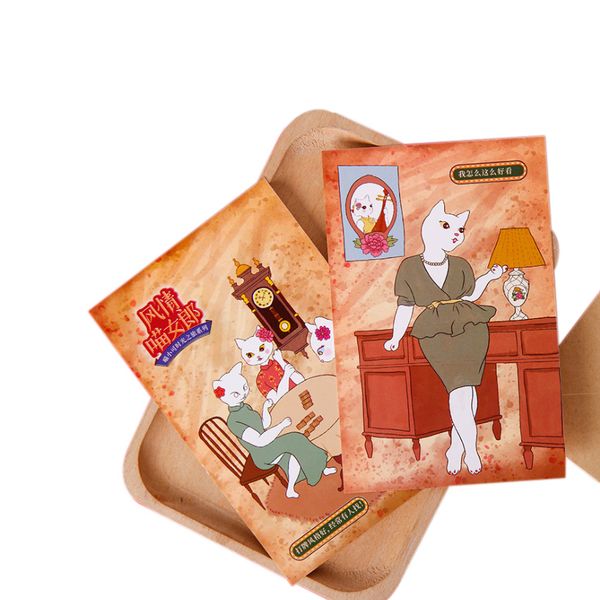 

30 pcs/pack cat animals bookmark paper cartoon animals bookmark promotional gift film gift for girl