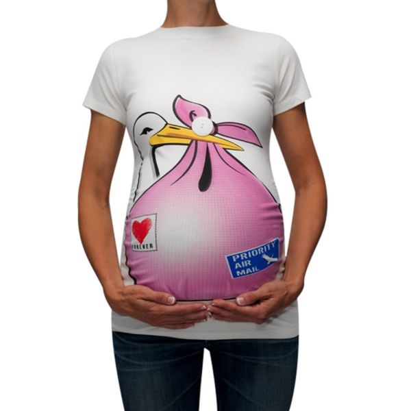 

maternity cute funny pattern print short sleeve casual t-shirt pregnant pregnancy blouses blusas para embarazadas ropa muje, White