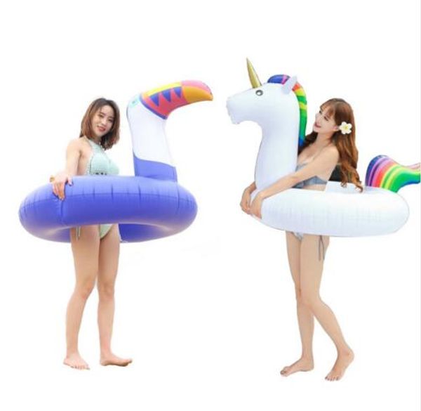 

90cm sequins toucan unicorn pool float swim ring inflatable unicorn swimming pool tube toy inflatable swimming float