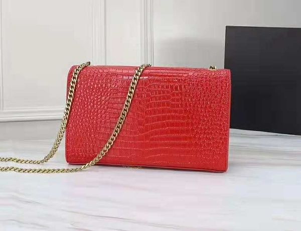 

high shoulder leather designer bag purse women gold chain shoulder bags crossbody famous quality new designer handbags wallet tlhkh, Red;black