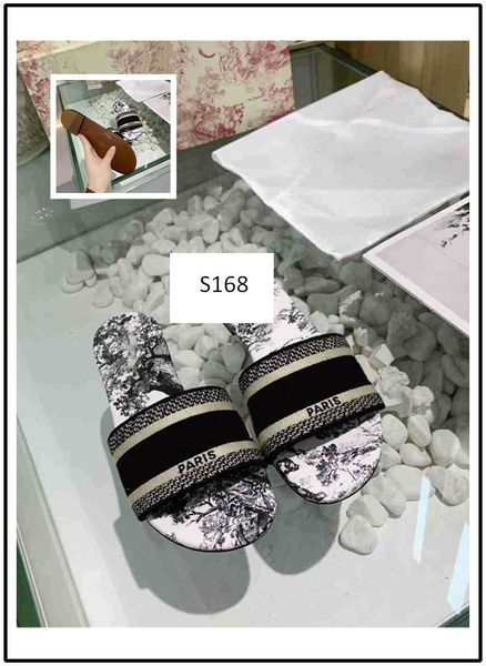 

latest new women slippers brand sandals flat designer shoes slide dazzle flowers embroidery sandal floral striped beach flip flops 8, Black