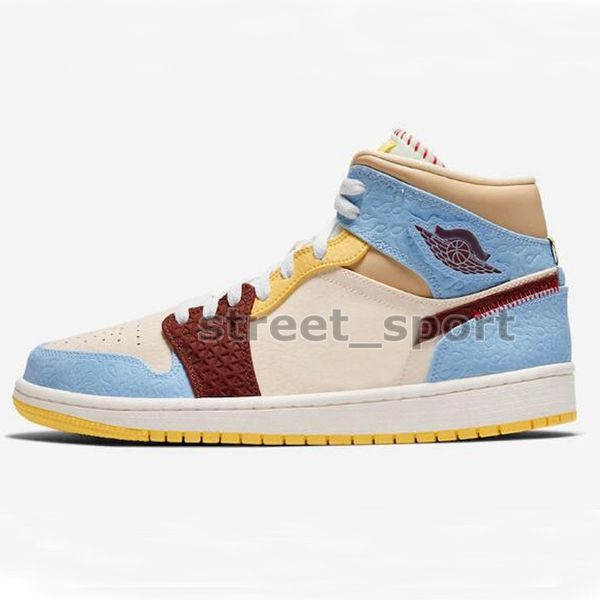 

2020 new 1 mid fearless basketball shoes women mens sneakers baskets 1s maison chateau rouge trainers zapatos