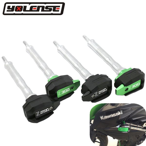 

motorcycle modified universial cnc engine cover frame sliders crash protector for z250 z300 2015 2016 2017 accessories
