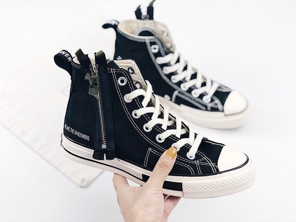 

enshadower x chuck 1970s all stars canvas shoes fashion zipper sneakers women men 70s designer casual shoes olive triple black size 35-44