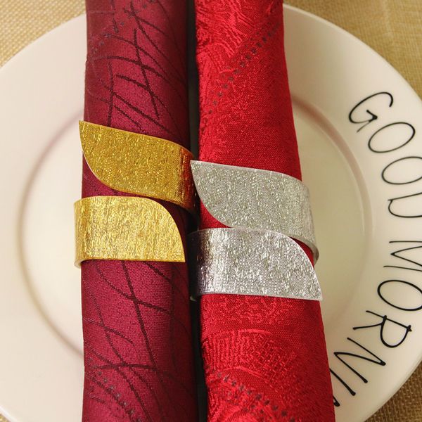 

12 x golden/silver acrylic napkin rings beauty special irregular plastic napkin holder for wedding l