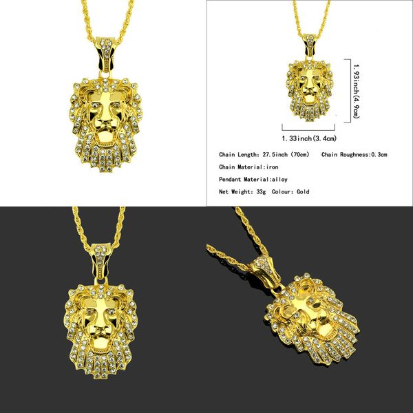 

exaggeration hip hop punk three-dimensional diamond large pendeloque cut necklace hip hop jewelry harry potter iced out chains, Silver