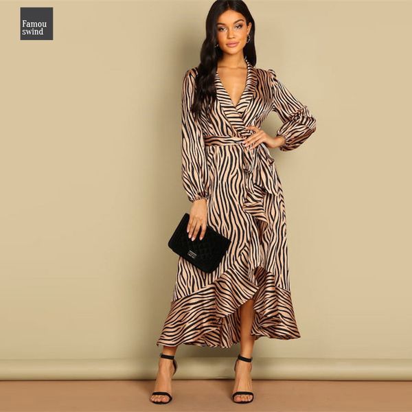 

шали платья воротник v шеи рябить стихарь бальное платье wrap зебра платье партии женщины 2019 длинные платья дамы элегантный офиса, Black;gray