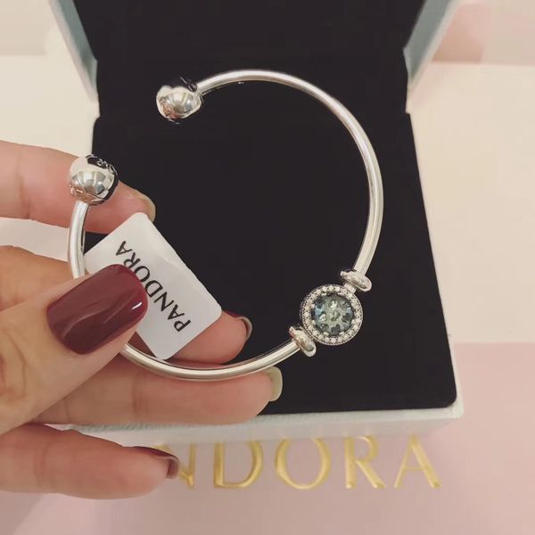 

classic style pink enamel flowers bracelet for pandora 925 sterling silver imitation diamond bangle jewelry with gift box, Golden;silver