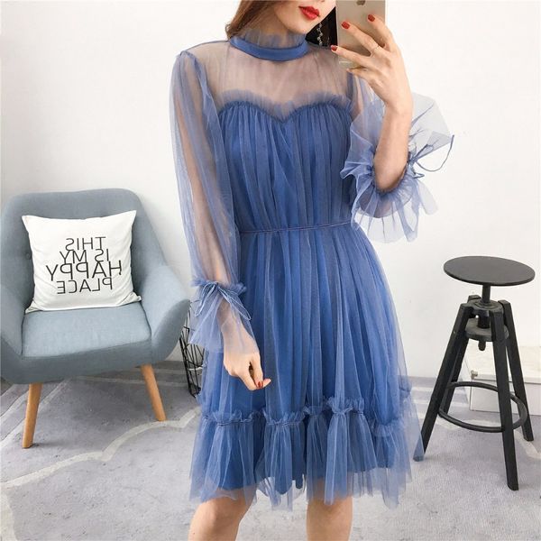 

женщины платья женщины дизайнерская одежда платье мода женщин элегантный сладкий с agaric кружевные платья sheer sexy party princess тонкий, Black;gray