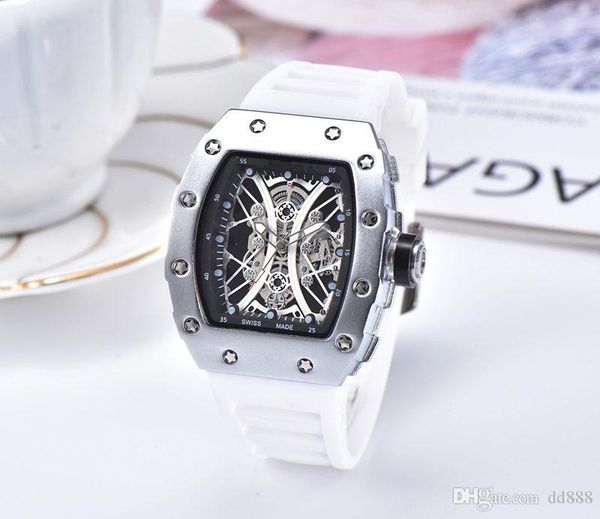 

1 2019 latest version of the silicone strap sports military men wath center clock calendar reloje man watches the om of man's, Slivery;brown