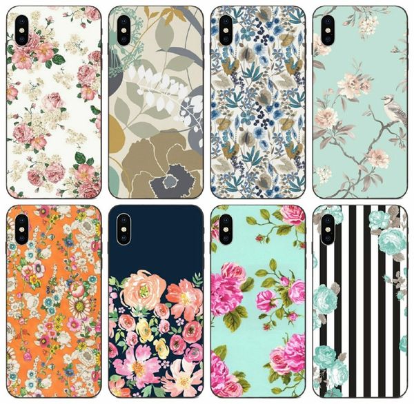 

[tongtrade] turquoise stone floral flowers print case for iphone 11 pro x xs max 8s 8 7s 7 6s 6 galaxy note 10 plus huawei p8 xiaomi 9 case