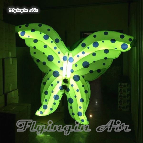 A asas de borboleta inflável luminosa asas de 2m de 2M de traje de dança com luz LED para desfile e show de palco