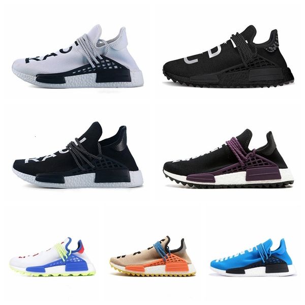 

pw human race hu trail x men running shoes pharrell williams nerd black white cream tie dye sun glow womens trainers sports sneakers