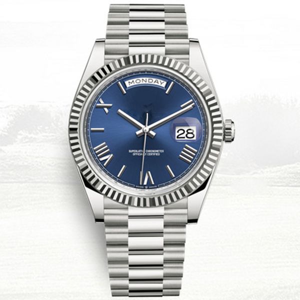 

11 цветов мужские механические часы с автоподзаводом 40мм mordern дата день мужские часы сапфировое нержавеющей стали часы 2813 часы движени, Slivery;brown