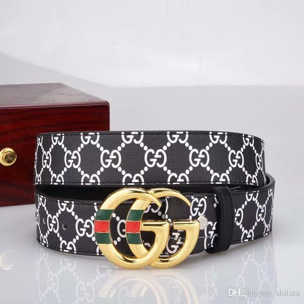 

2020 fashionable man luxurious leather luxury belts for men big buckle belt fashion mens leather belts brand men women belt free, Black;brown