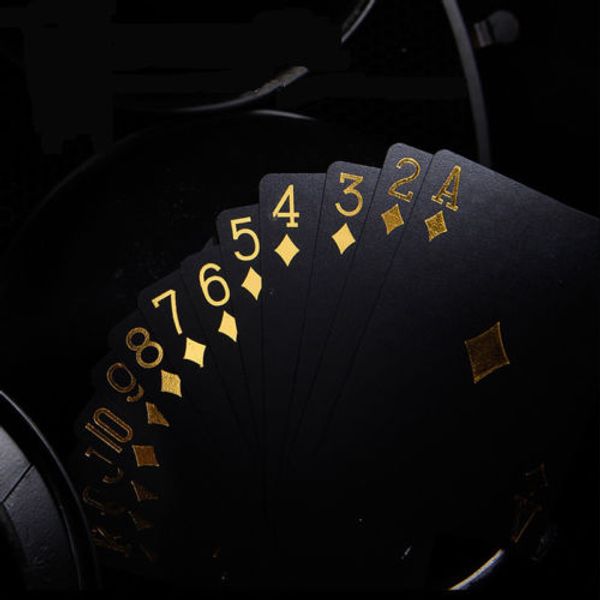 

55шт покер карты творческий золотой пластик пвх покер водонепроницаемый магия игральные карты настольная игра партия выступает прохладный во