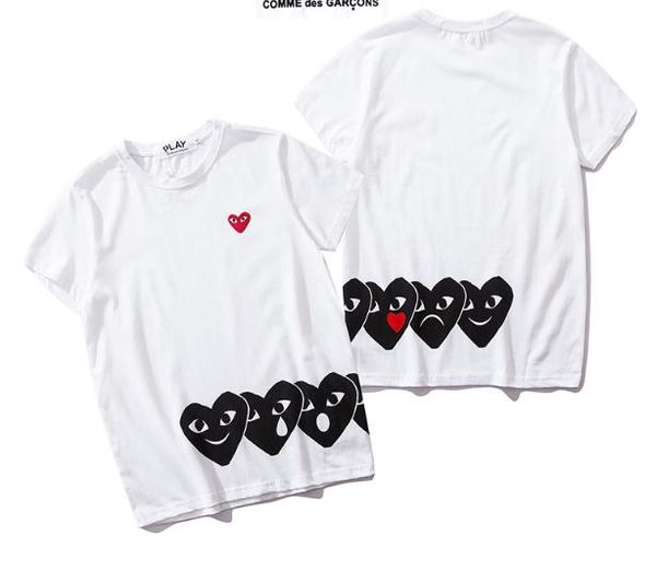 

cdg play t shirt men women tees men women cotton casual tees, White;black