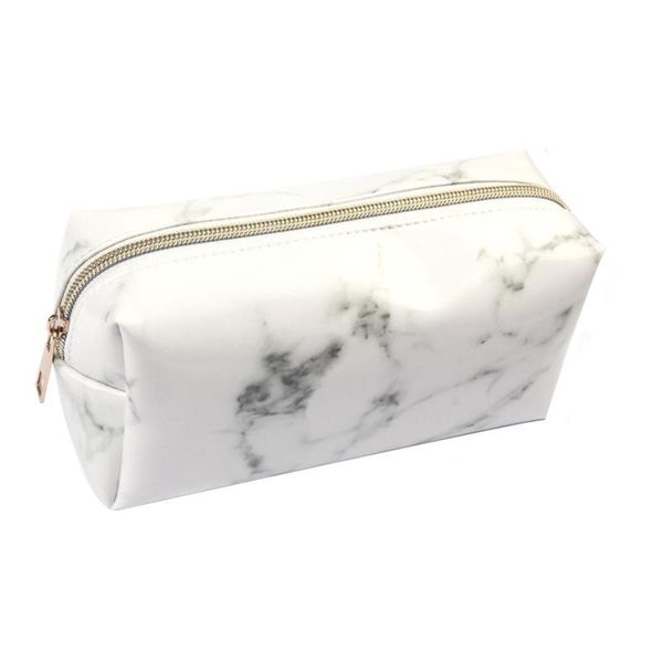 

1piece marble leather pen bag large capacity storage stationery girl bag cosmetic pu school office gift supplies l7n5