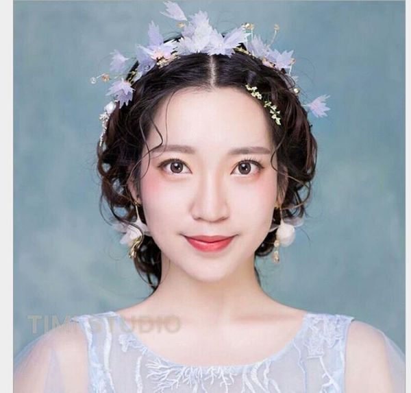 

maple leaf marriage jewelry wedding dress accessories p studio pgraphic hair ornament hair band, Slivery;golden