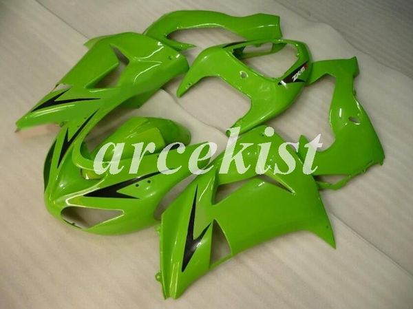 

новый abs мотоцикл обтекатели kit подходит для kawasaki ninja zx-10r 2006 2007 06 07 body набор пользовательских зеленый свет