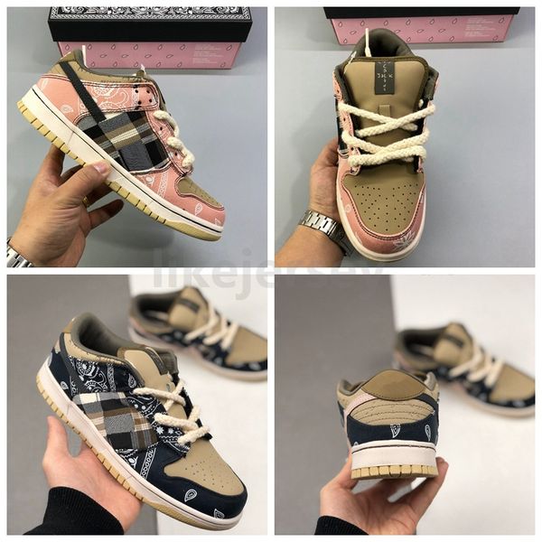 

new travis scott x sb dunk low cactus jack mens running shoes designer ts skateboard casual sneakers size 36-45, Black