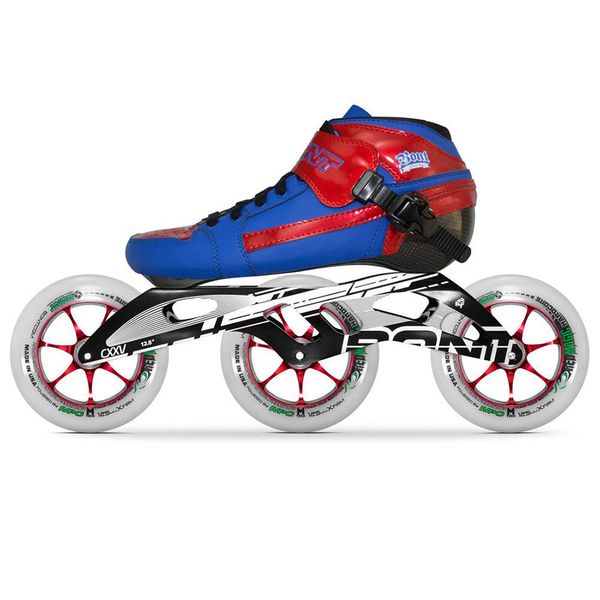

100% original bont pursuit 2pt 195mm black cxxv speed inline skates heatmoldable carbon fiber boot 3*125mm magic wheel patines