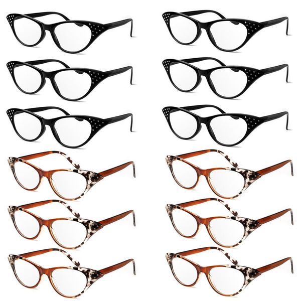 

1pcs black cat eye women leopard reading glasses resin crystal rhinestone decoration glasses, Silver