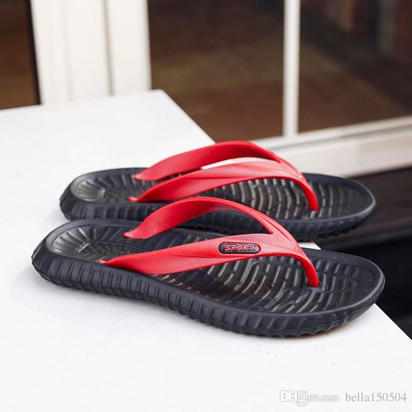 

designer slippers gear bottoms men's striped sandals casual slip summer casual slippers massage slippers outdoor beach flip-flops, Black