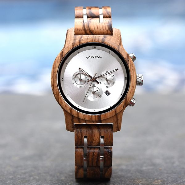 

dodo deer fashion wooden men women watches lovers quartz wristwatches great gifts in wooden box drop shipping c17, Slivery;brown