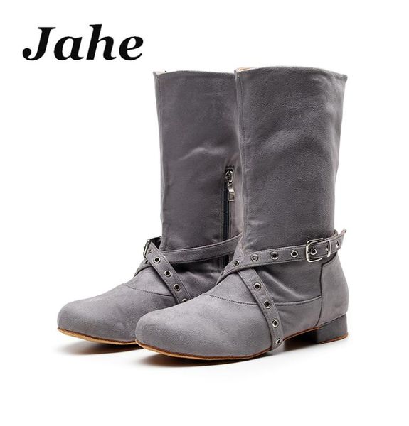 

women latin dance shoes soft sole boots ballroom tango ladies performance clothing long dance boots low-heeled for women girls