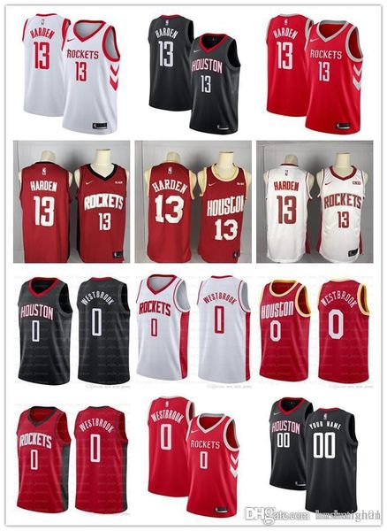 

mens womens youth houston rockets nba 13 james harden 0 russell westbrook red black white basketball jerseys