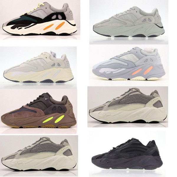 

with box) kanye west 700 wave runner mauve inertia designer running shoes sneakers yeezy 700 men women v2 static shoes3417#, Black