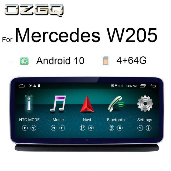 

ozgq 4g+64g 8 core blu-ray hd headunit built in carplay dsp for android10 c class w205 w204 10.25 touch sceen gps car dvd