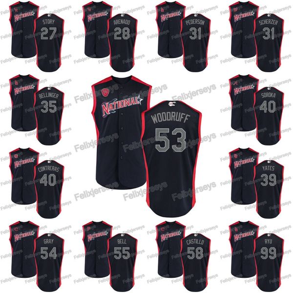 

2019 All-Star Brandon Woodruff Willson Contreras Mike Soroka Kirby Yates Cody Bellinger Max Scherzer Joc Pederson Nolan Arenado Trevor Story