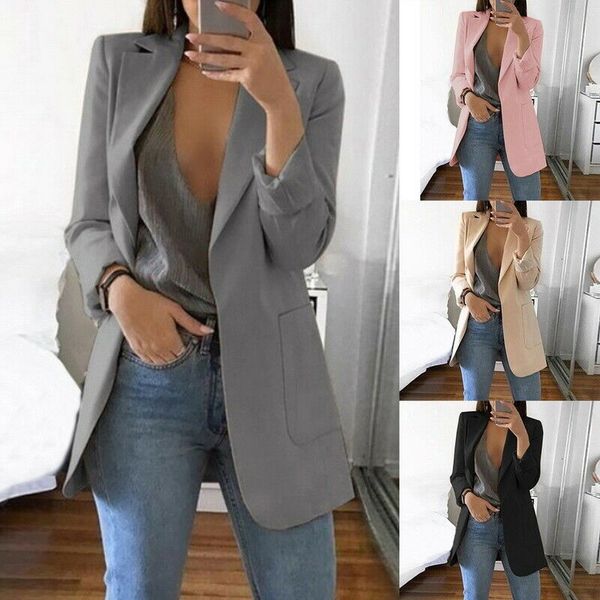 

new fashion women casual slim business blazer suit coat jacket outwear, White;black