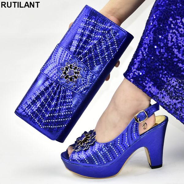 

new arrival sales in women matching shoes and bag set italian shoe and bag set for party in women nigerian party pumps, Black