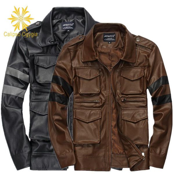 

new spring fashion patchwork men's coat leather quality durable overcoat jacket mens bomber faux leather jackets coml15, Black