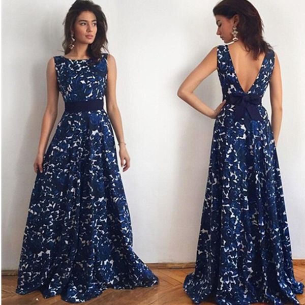 

горячие продажи новые печати backless рукавов шифон женщины платье полной юбка, Black;gray
