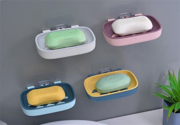 

double layer soap holder drainage soap box holder shower soapdish non-slip dish draining tool bathroom storage