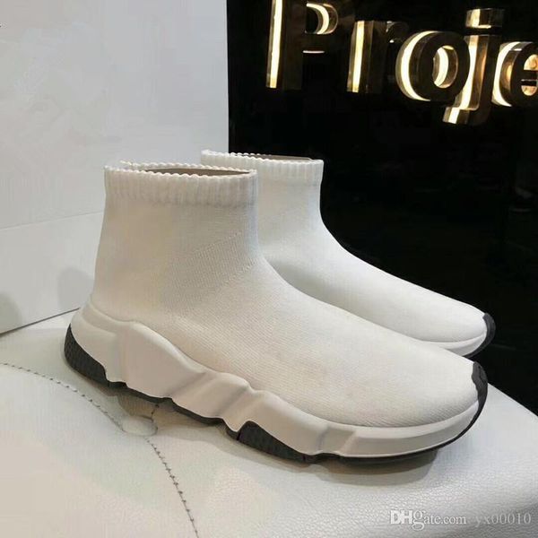 

good quality red yellow speed trainer casual shoe man woman sock boots with box stretch-knit casual boots race runner sneak fz18072627, Black